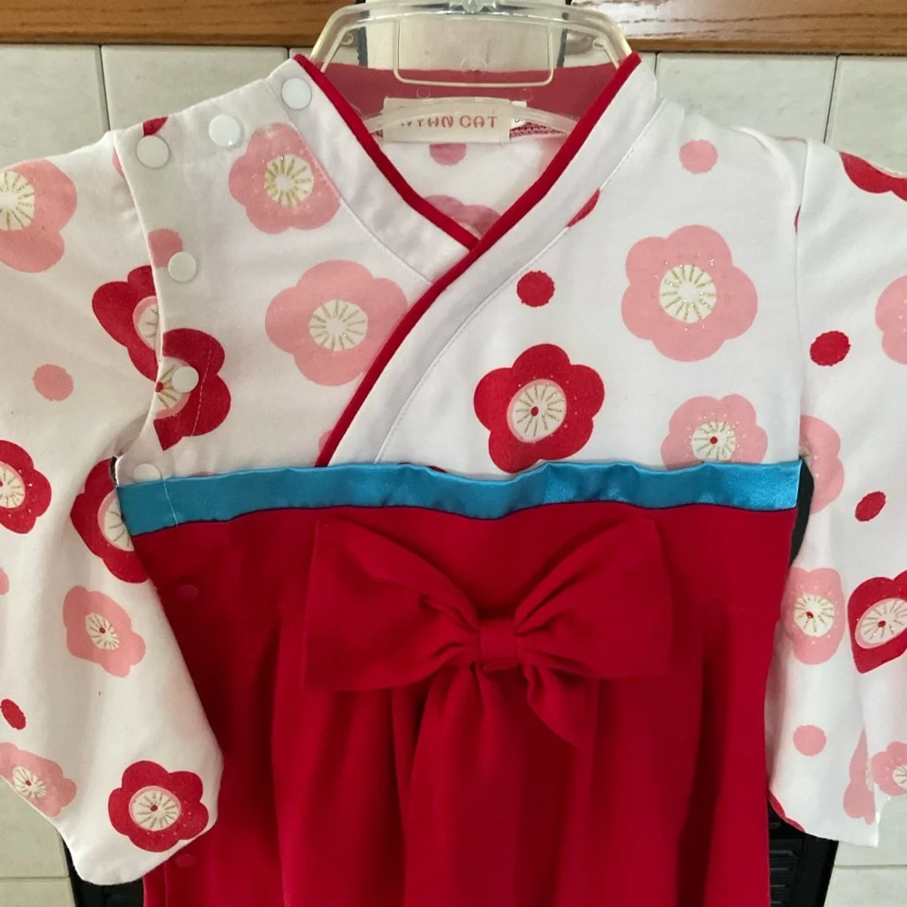 Nyan Cat Spring/Summer Short Sleeve Kimono Romper, Sz (80), 12-18 Mos.